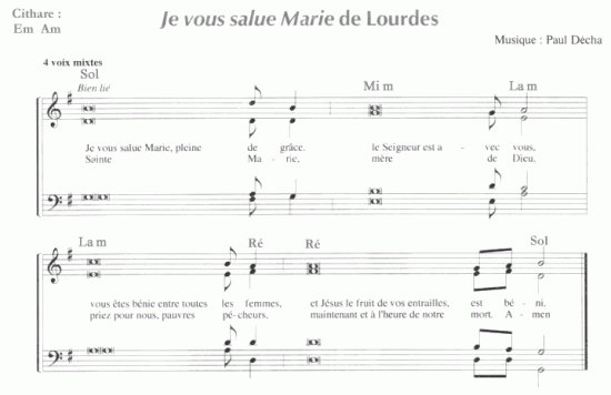 Je Vous salue Marie de Lourdes par Paul Décha